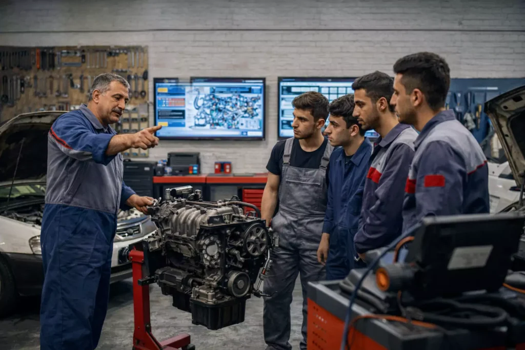 آموزش مکانیک خودرو یا شاگردی سنتی؟ مقایسه یک مهارت فنی در دنیای مدرن