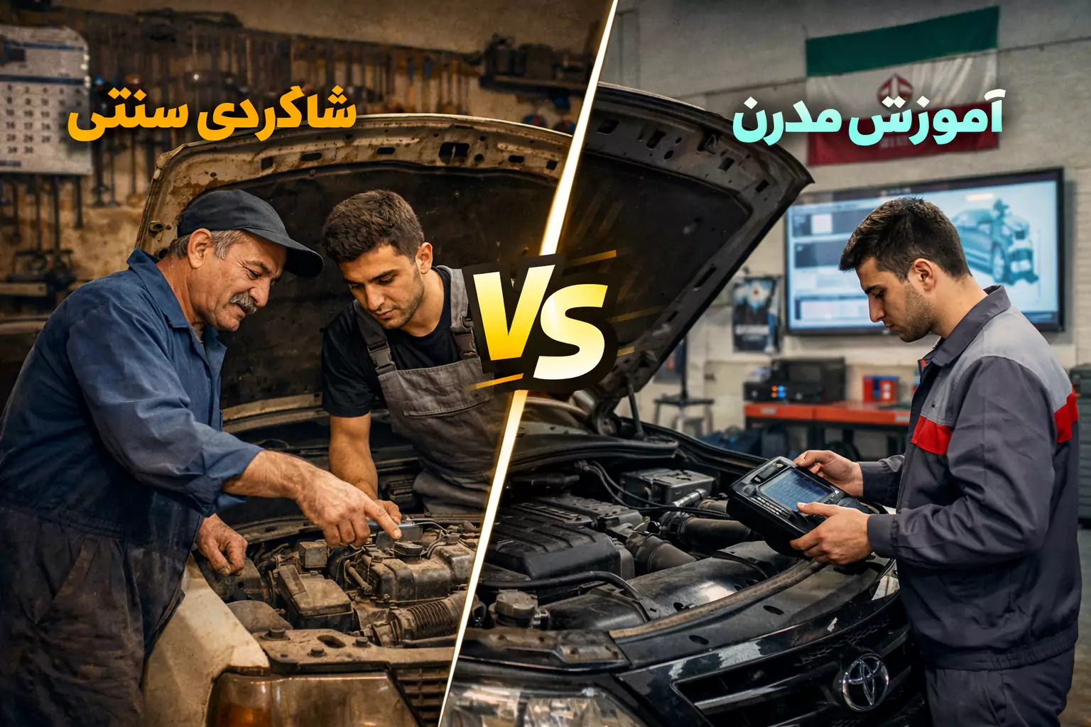 آموزش مکانیک خودرو یا شاگردی سنتی؟ مقایسه یک مهارت فنی در دنیای مدرن